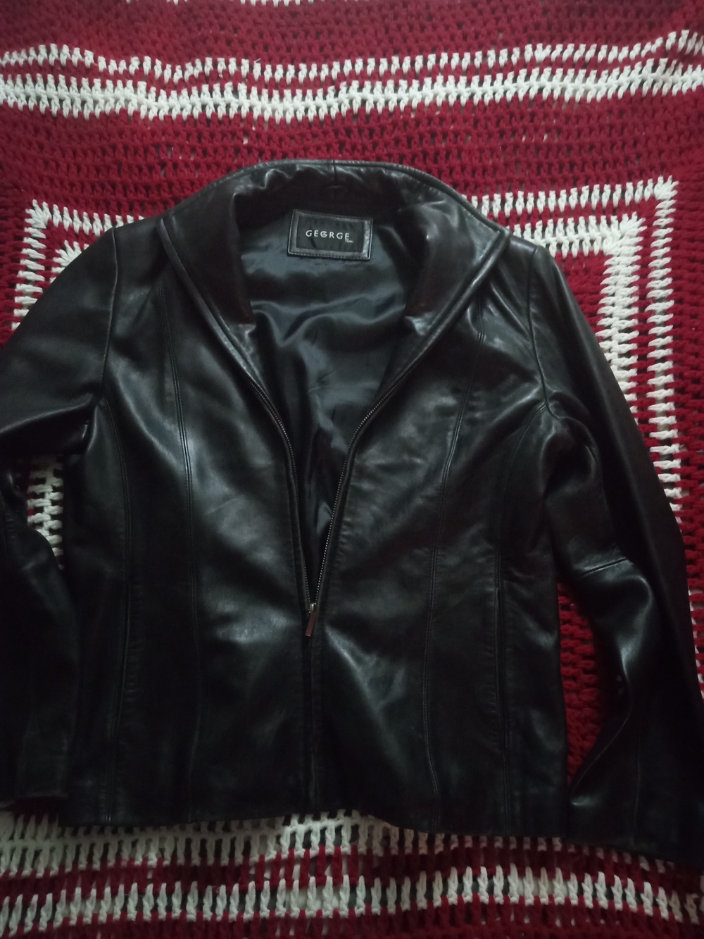 George Unisex Faux Black Leather Jacket